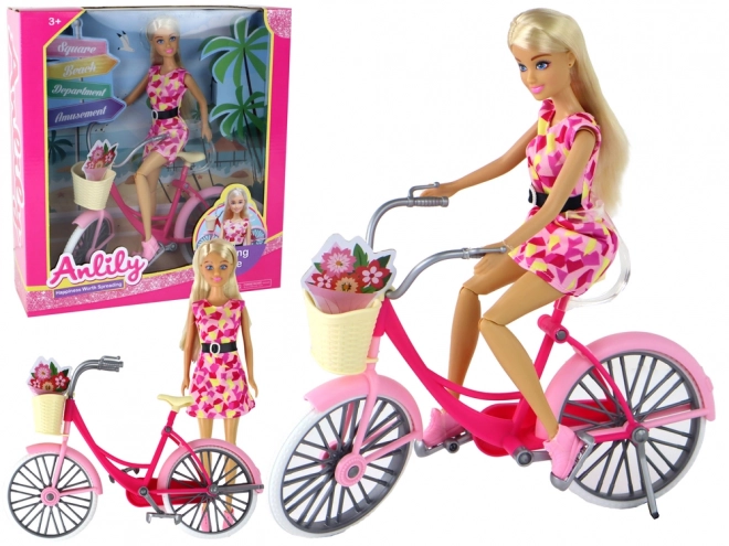 Ensemble Rose Anlily Poupée Cycliste