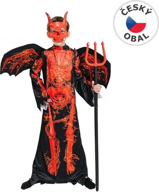 Costume de carnaval diable squelette pour enfants 120-130 cm