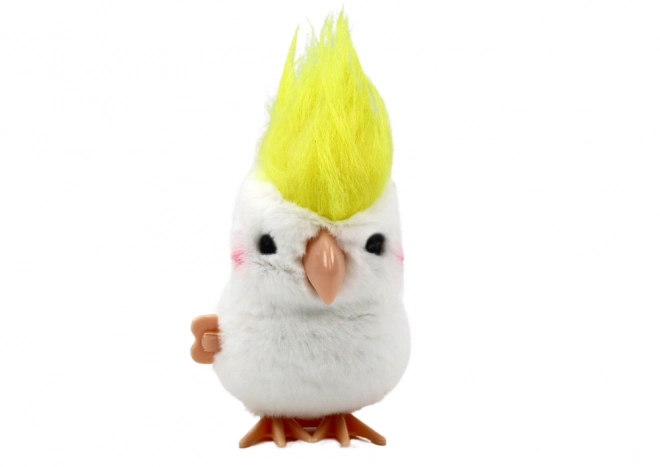 Jouet en peluche à vis Perroquet Sautant Ornement Blanc
