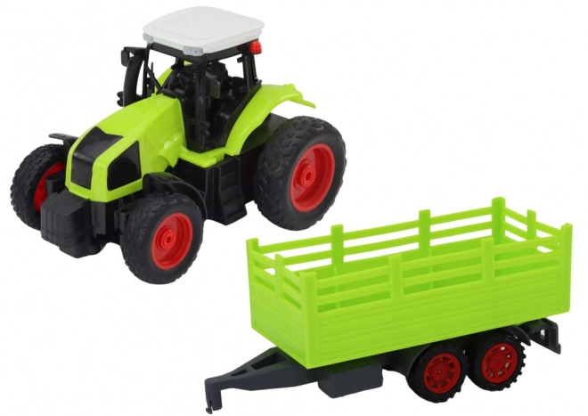 Tracteur RC télécommandé avec remorque 1:16 vert