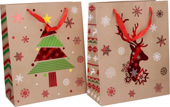 Sac cadeau en papier M pour Noël 32 × 26 × 10 cm