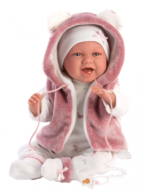 Llorens 74070 NOUVEAU-NÉ - poupée réaliste de bébé avec sons et corps en tissu doux - 42 cm