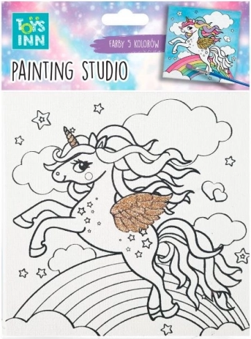 kit de peinture sur toile licorne arc-en-ciel