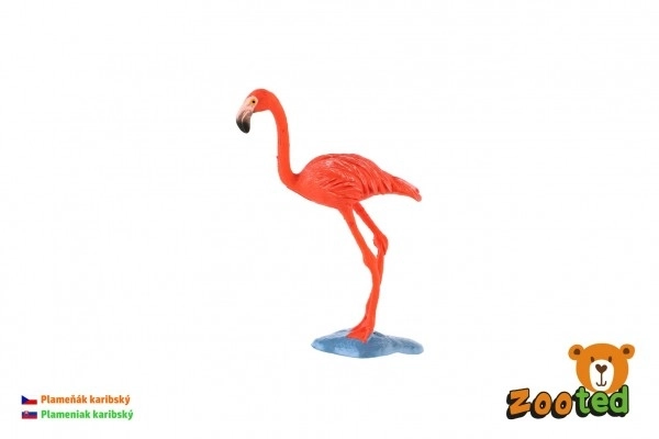 Figurine en plastique de flamant des Caraïbes 9 cm