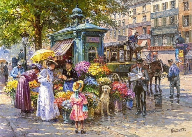 Puzzle Marché aux Fleurs CHERRY PAZZI 1000 pièces