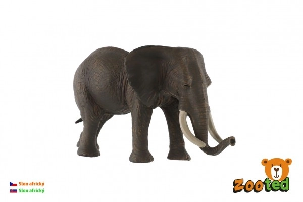 Éléphant d'Afrique en plastique zooted 17cm en sachet