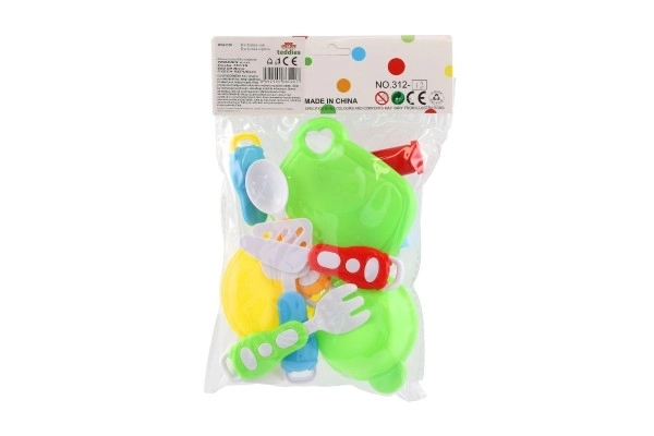Ensemble de vaisselle en plastique dans un sac 18,5x26x6cm