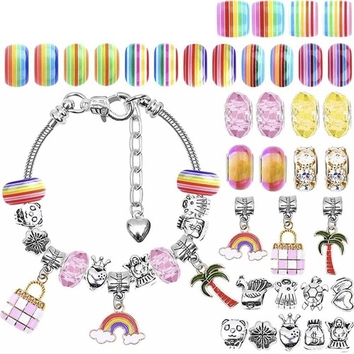 Perles pour la fabrication de bracelets - 107 pièces