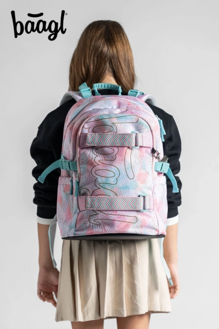 BAAGL Sac à dos scolaire Skate Sunset