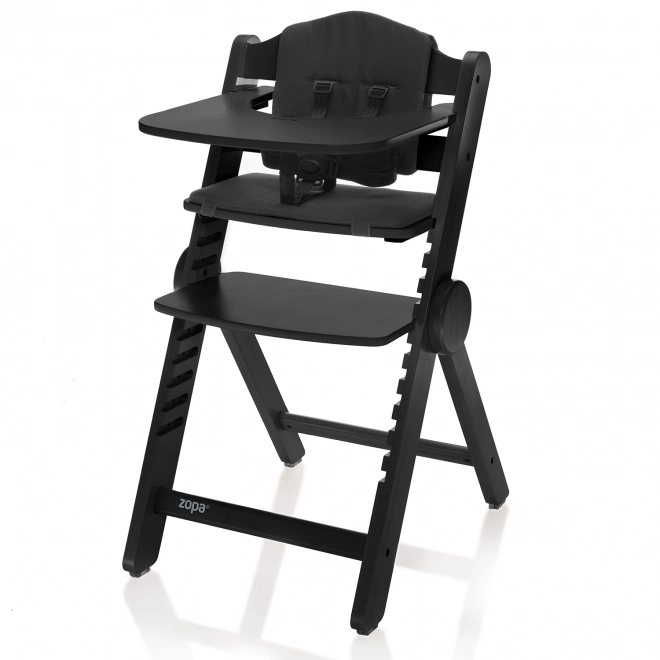 Chaise haute en bois Clipp & Clapp, Noir