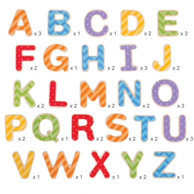 Bigjigs Toys Alphabet magnétique coloré (lettres majuscules)