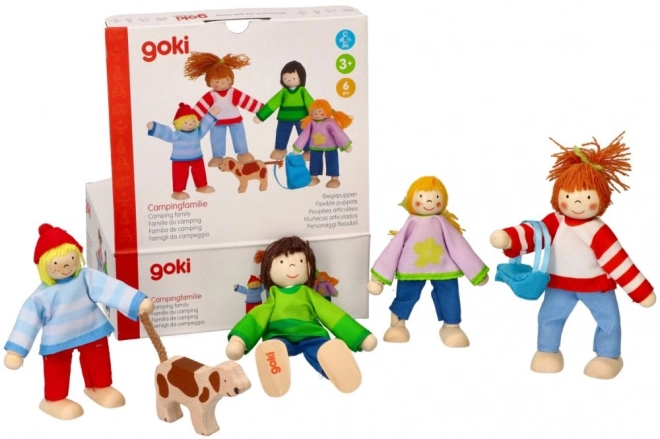 GOKI poupées en bois pour maison de poupée - Famille en vacances