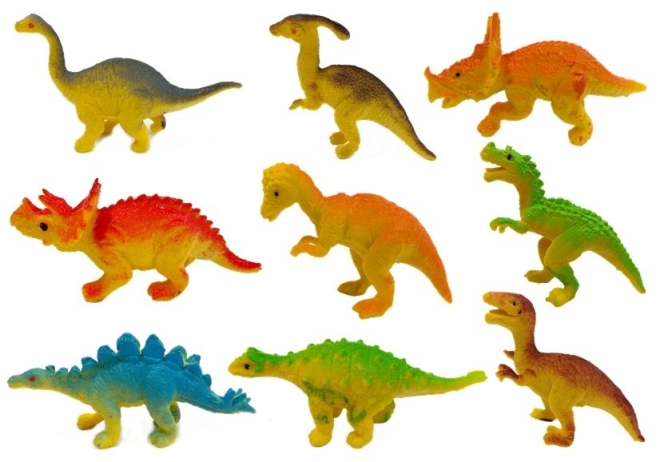 Riche ensemble de dinosaures et de petites voitures