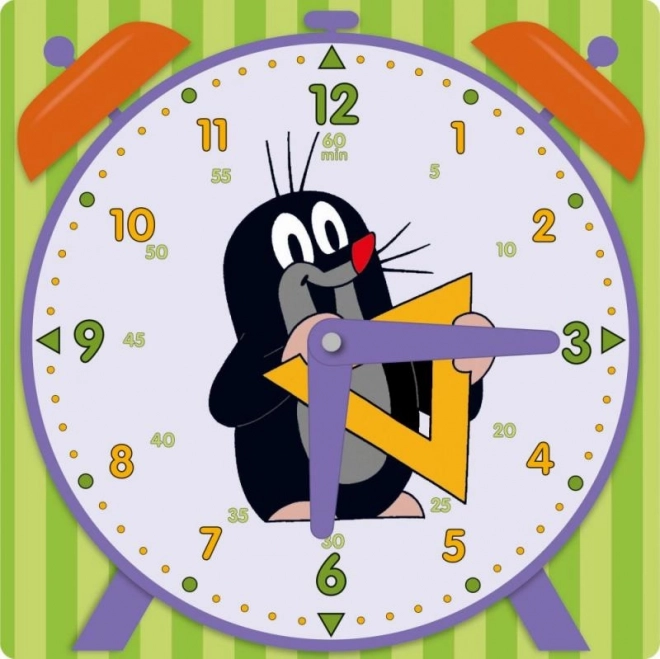 Horloge en papier colorée 21x21cm avec Krtek