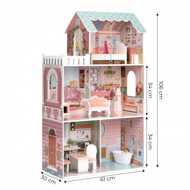 Grande maison de poupées avec mobilier ECOTOYS