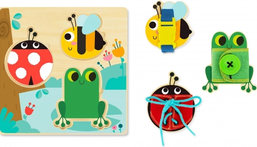 Planche d’activités en bois avec animaux et tri TOOKY TOY