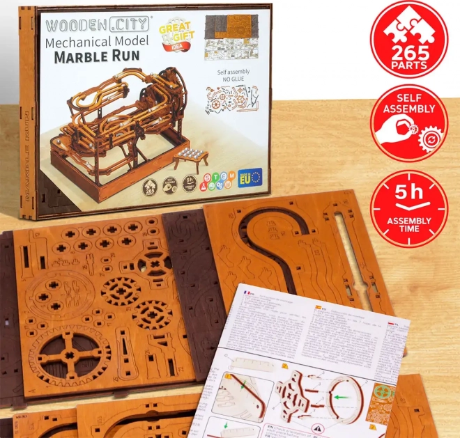 WOODEN CITY Puzzle en bois 3D Piste à billes 265 pièces