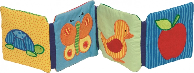 Livre bruissant en coton avec hochet et pouet GOKI