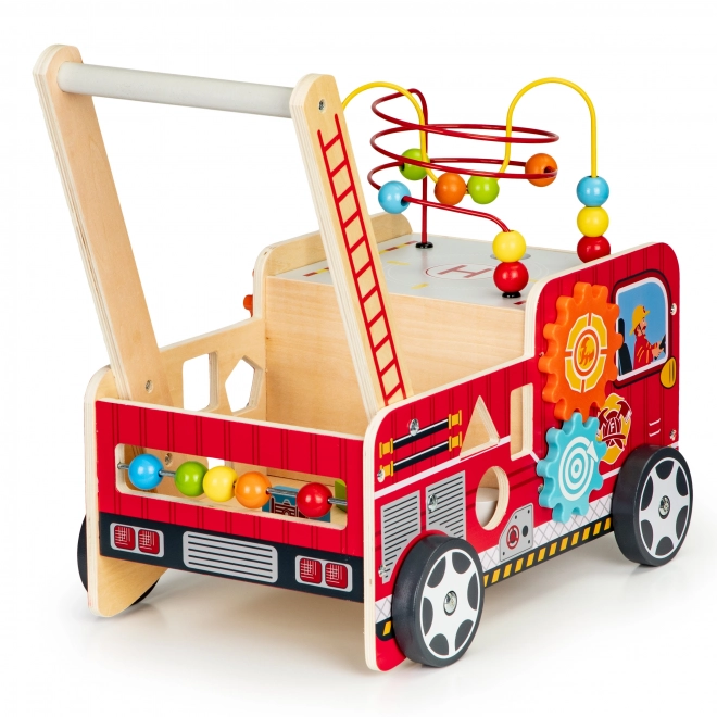 Chariot en bois éducatif avec blocs - Camion de pompier ECOTOYS