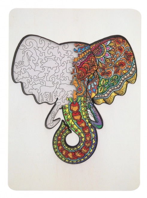 Puzzle en bois à contour éléphant