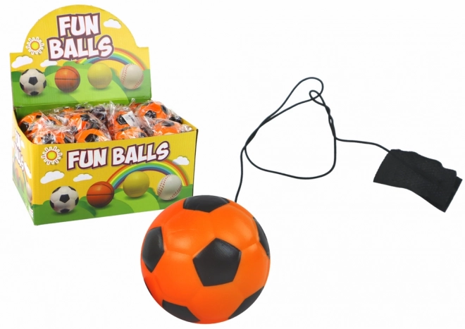 Balle de saut en PU caoutchoutée de football Jojo 6 cm orange