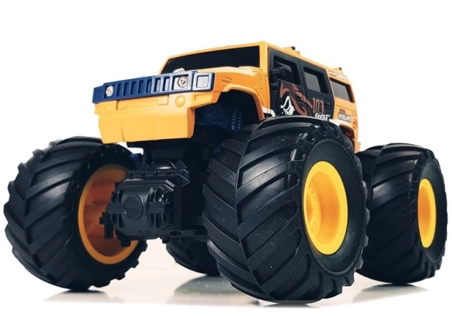 Voiture tout-terrain avec de grandes roues Bigfoot à télécommande 2.4G 1:18 jaune