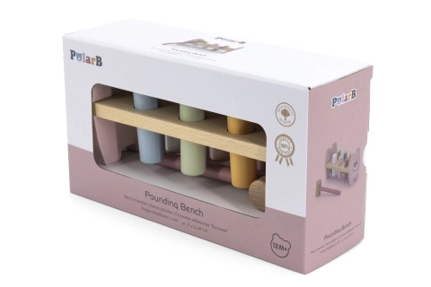 VIGA PolarB banc à marteler en bois avec marteau Renard Montessori