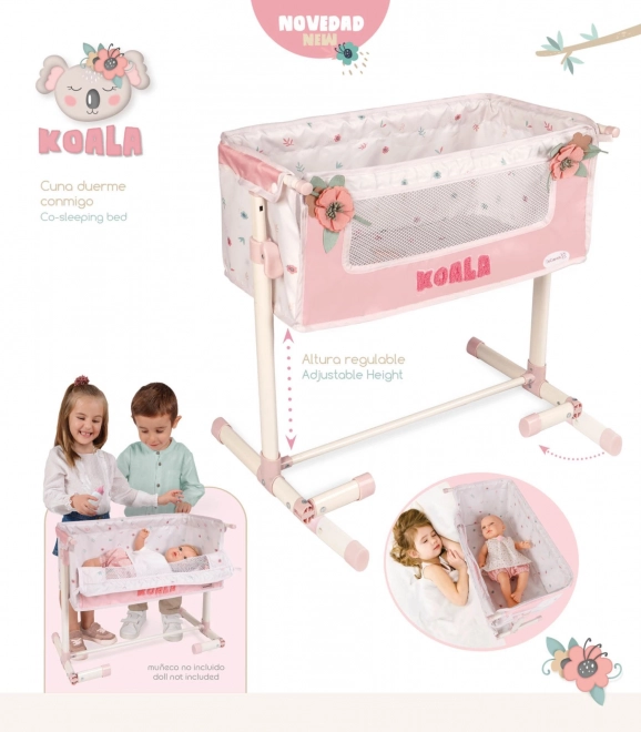 DeCuevas 51279 Lit Nouveau-né pour poupées avec fonction de co-dodo KOALA 2024