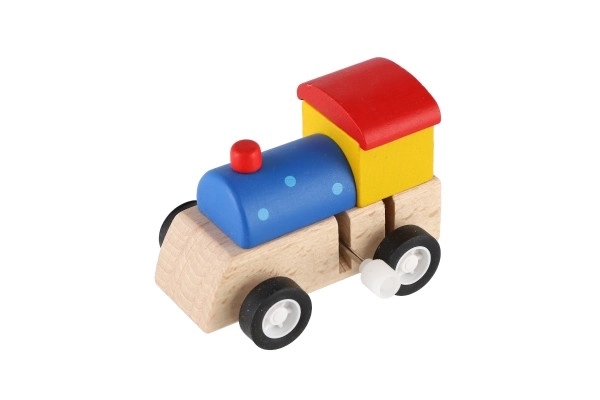 Petit train à clé en bois 7cm ass. 3 couleurs