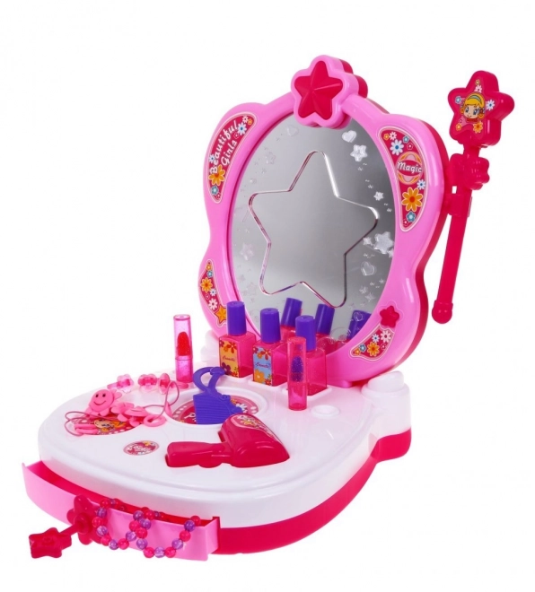 Toilette interactive portable pour filles 3+ Miroir + cosmétiques + accessoires