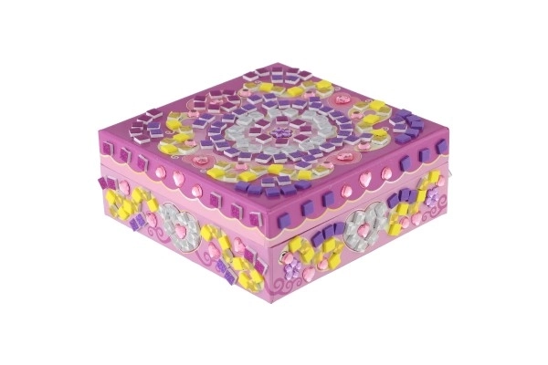 Ensemble créatif boîte à bijoux avec mosaïque et accessoires dans une boîte 21x18x5,5cm