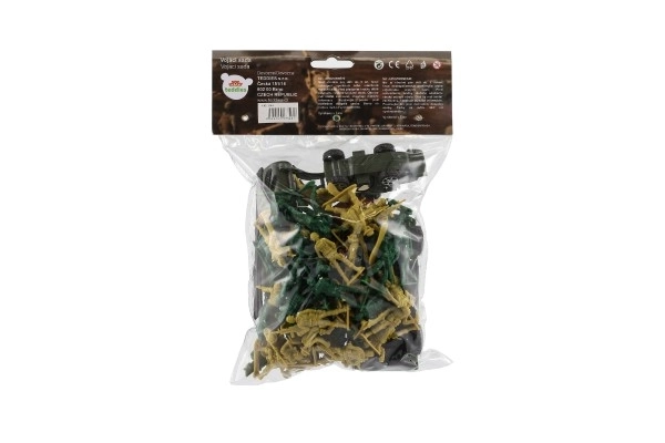 Ensemble de soldats avec accessoires en plastique, design CZ sur carte 18x26cm