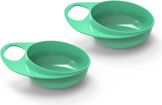 Bols en plastique pour enfants, lot de 2, vert pastel