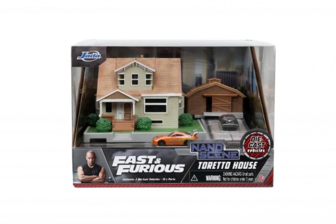 Rapide et Furieux Nanodiorama Maison de Dominique avec petites voitures
