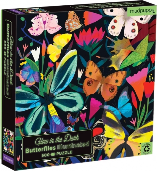 Puzzle Mudpuppy Papillons lumineux dans le noir 500 pièces