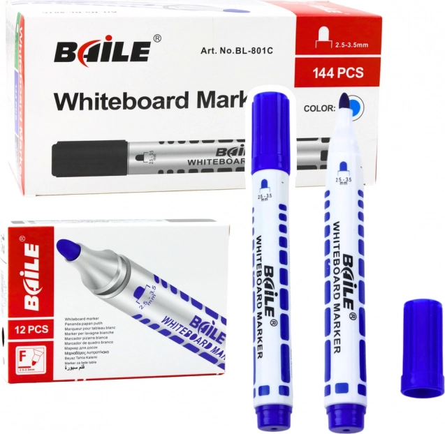 Lot de 12 marqueurs bleus effaçables à sec
