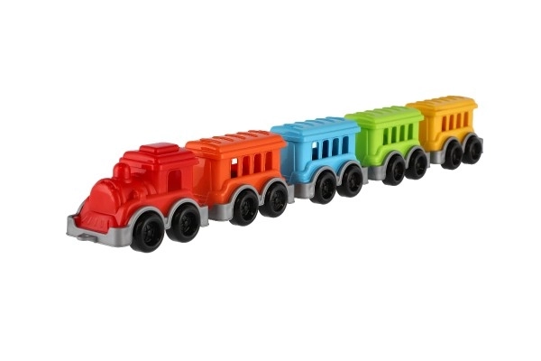Locomotive/Train + 4 wagons en plastique en réseau 5x24x10cm
