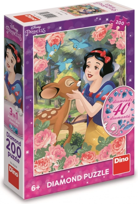 Puzzle DINO avec gemmes Blanche-Neige et biche 200 pièces