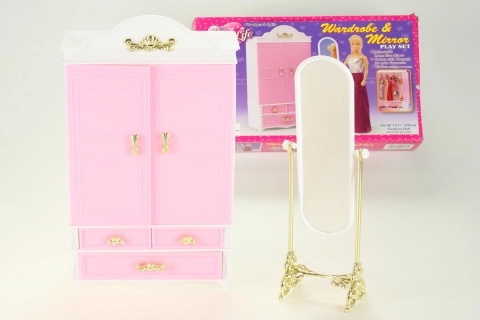 Armoire vestiaire et miroir pour poupées Glorie