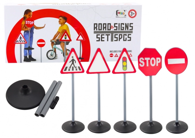 Ensemble de panneaux de signalisation pour l'enseignement 5 pièces 70 cm