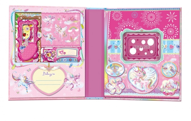 Coffret journal avec décorations Licorne