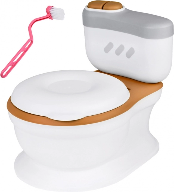 Pot de nuit interactif – toilette pour enfants avec distributeur de lingettes et son de chasse d’eau – Marron