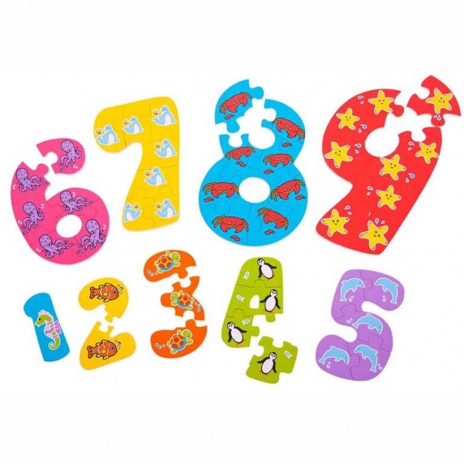Puzzle en bois Bigjigs Toys chiffres 1-9