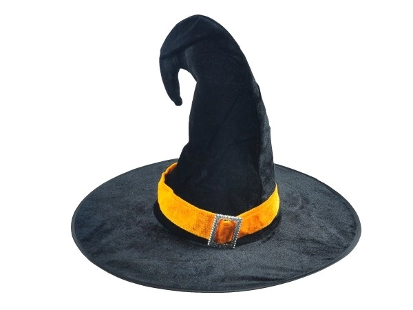 Chapeau de sorcière adulte noir 44x34cm carnaval