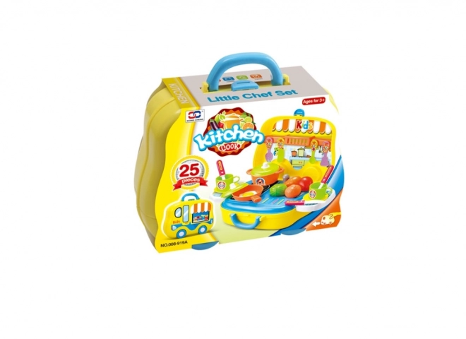 Ensemble de cuisine dans une valise pour enfants en forme de voiture