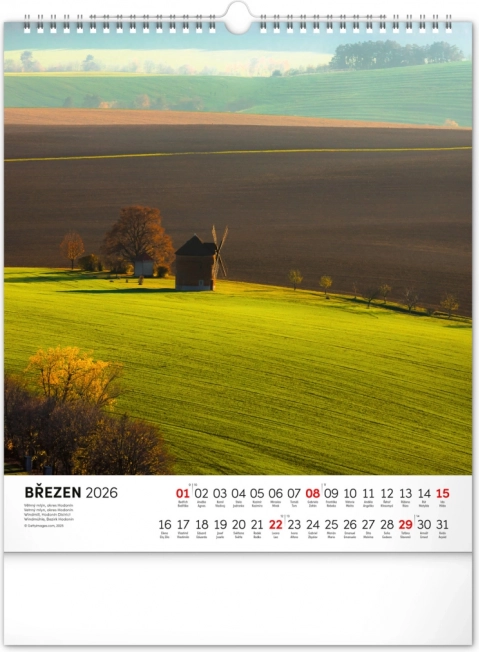 Calendrier mural Balades dans le paysage morave 2026