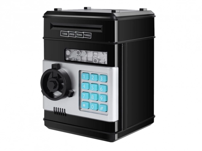 Coffre-fort tirelire électronique à code d'accès noir
