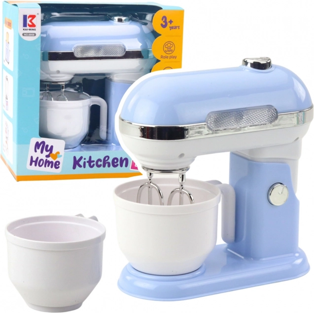 Mixeur de cuisine pour enfants avec mécanisme rotatif et lumières – bleu