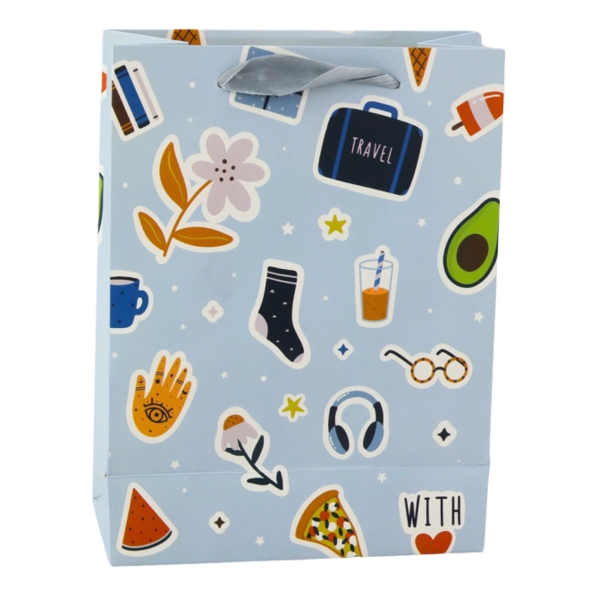 Sac cadeau avec motif d'autocollants