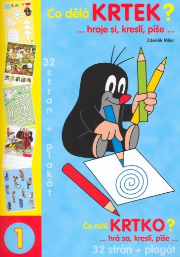 Livre de coloriage A4 Que fait la Petite Taupe ? avec poster A3